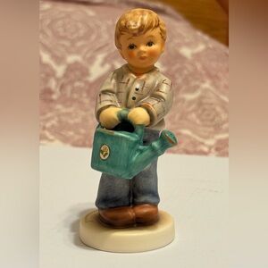 Charming Hummel Figurine Boy with Blue Watering Can